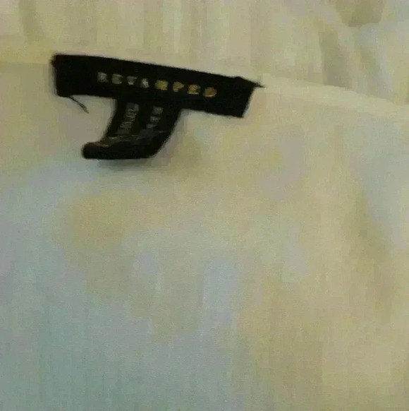 Midi white beach wedding wrap A line flared ruched  short sleeve dress M - Picture 5 of 5